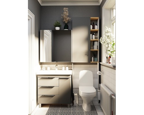 Шкаф пенал 1MarKa Gaula 60Н У92548 над унитазом Графит матовый