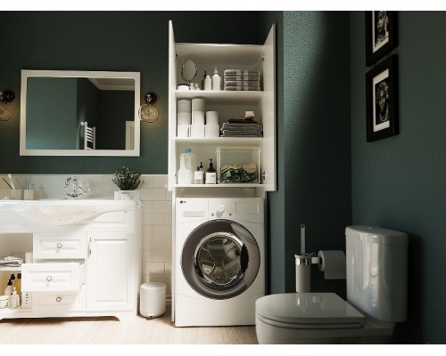 Шкаф пенал 1MarKa Wall Classic 67 У79534 над стиральной машиной Белый глянцевый