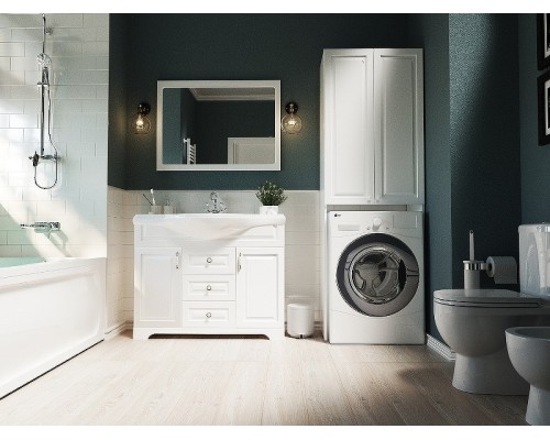 Шкаф пенал 1MarKa Wall Classic 67 У79534 над стиральной машиной Белый глянцевый