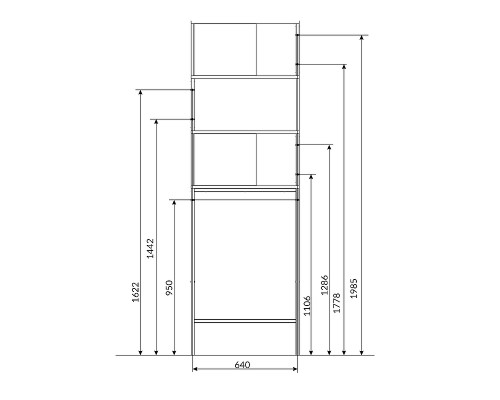 Стеллаж 1MarKa Grunge Loft 66 Ц0000005249 над стиральной машиной Дуб вотан