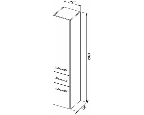Шкаф пенал Aquanet Августа 35 L 245754 подвесной Белый