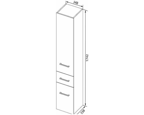 Шкаф пенал Aquanet Порто 35 R 195732 подвесной Белый
