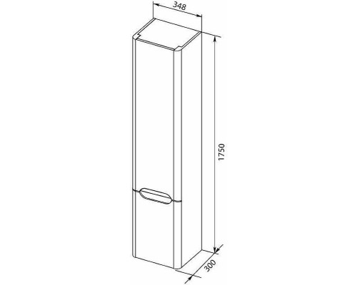Шкаф пенал Aquanet София 35 R 199871 подвесной Белый