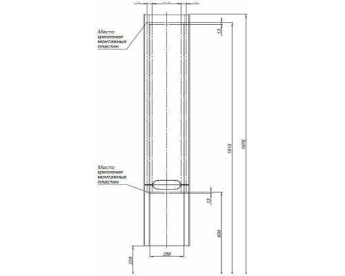 Шкаф пенал Aquanet София 35 R 199871 подвесной Белый