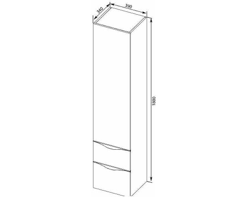 Шкаф пенал Aquanet Эвора 40 R 182999 подвесной Дуб антик