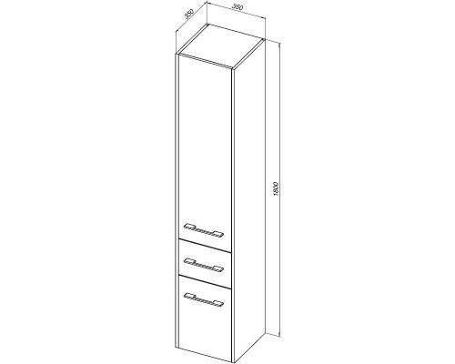 Шкаф пенал Aquanet Августа 35 R 274147 подвесной Белый глянец