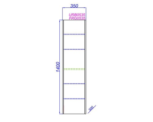 Шкаф пенал Aqwella Urban 35 URB0535DD подвесной Дуб Давос