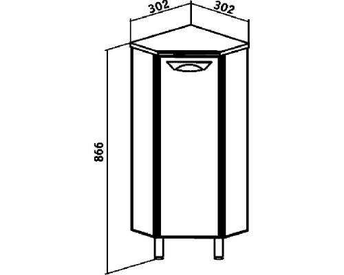 Тумба Runo Эконом 30 R 00000000005 угловая Белая
