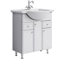 Тумба под раковину Aqwella Барселона 85 BA0108K с бельевой корзиной Белый