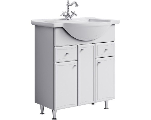 Тумба под раковину Aqwella Барселона 85 BA0108K с бельевой корзиной Белый