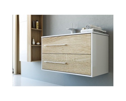 Тумба под раковину Aqwella 5 Stars Майами 90 Mai.01.09/L Дуб сонома Белая