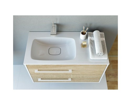Тумба под раковину Aqwella 5 Stars Майами 90 Mai.01.09/L Дуб сонома Белая