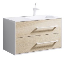 Тумба под раковину Aqwella 5 Stars Майами 90 Mai.01.09/R Дуб сонома Белая
