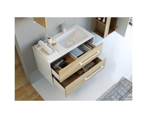 Тумба под раковину Aqwella 5 Stars Майами 90 Mai.01.09/R Дуб сонома Белая