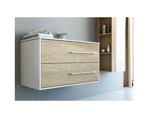 Тумба под раковину Aqwella 5 Stars Майами 90 Mai.01.09/R Дуб сонома Белая