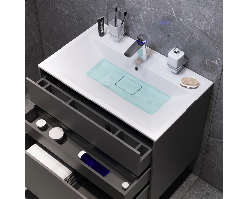 Тумба под раковину AM.PM Inspire V2.0 80 M50AFHX0803GM подвесная Графит