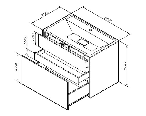 Тумба под раковину AM.PM Inspire V2.0 80 M50AFHX0803WM подвесная Белая матовая