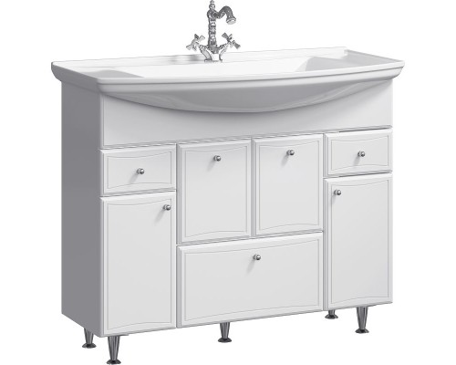 Тумба под раковину Aqwella Барселона 105 BA0110K с бельевой корзиной Белая