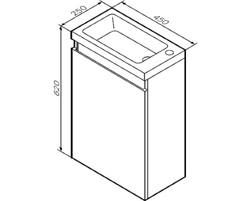 Тумба под раковину AM.PM X-Joy 45 M85AFHX0451WG подвесная Белый глянец
