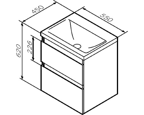 Тумба под раковину AM.PM X-Joy 55 M85AFHX0552WG подвесная Белый глянец