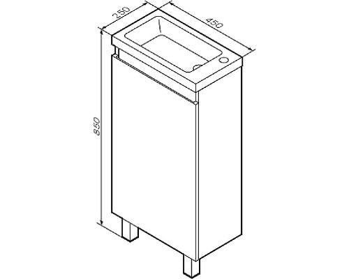Тумба под раковину AM.PM X-Joy 45 M85AFSX0451WG Белый глянец