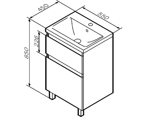 Тумба под раковину AM.PM X-Joy 55 M85AFSX0552WG Белый глянец