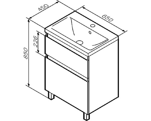 Тумба под раковину AM.PM X-Joy 65 M85AFSX0652WG Белый глянец