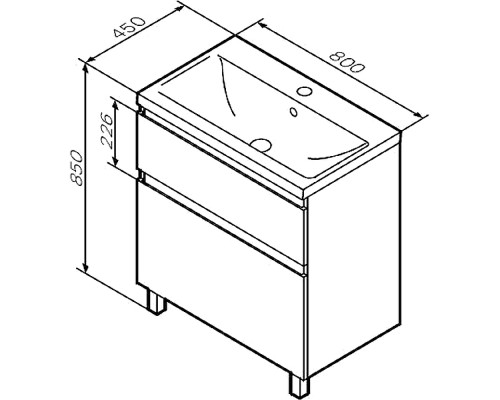 Тумба под раковину AM.PM X-Joy 80 M85AFSX0802WG Белый глянец