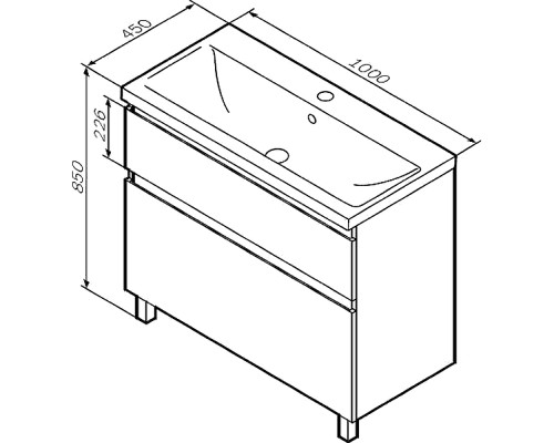 Тумба под раковину AM.PM X-Joy 100 M85AFSX1002WG Белый глянец