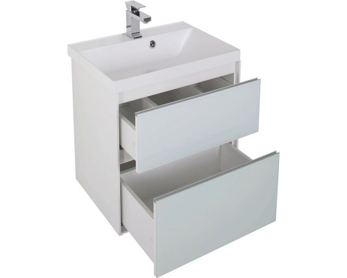 Тумба под раковину Aquanet Гласс 60 196961 подвесная Белая
