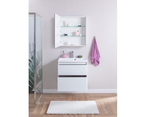 Тумба под раковину Aquanet Гласс 60 196961 подвесная Белая