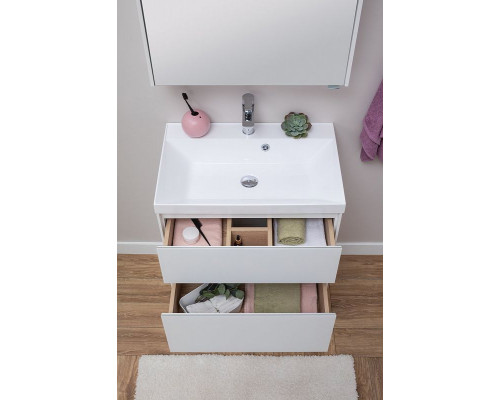 Тумба под раковину Aquanet Гласс 60 196961 подвесная Белая