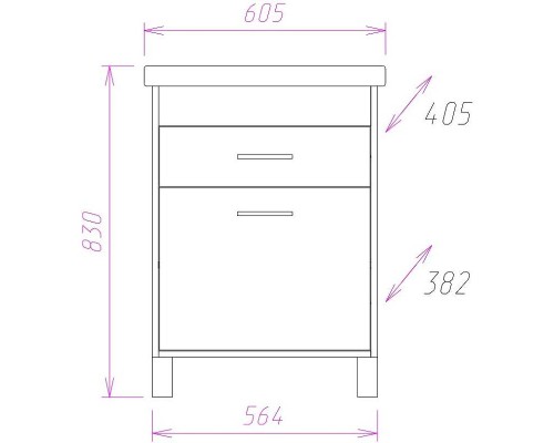 Тумба под раковину Onika Натали 60.13 106001 Ясень таормина