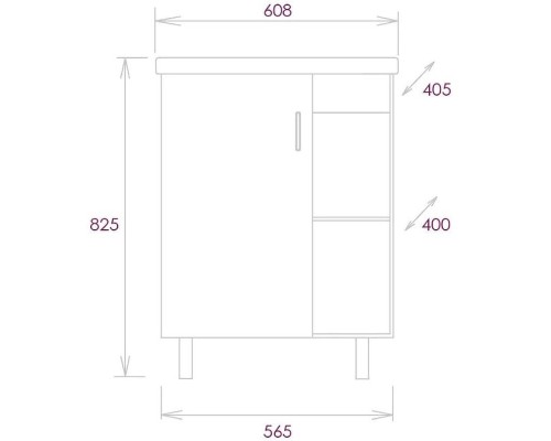 Тумба под раковину Onika Тимбер 60.01 106116 Серый матовый Дуб сонома