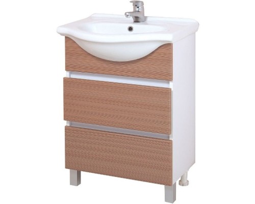 Тумба под раковину Onika Элита 60.13 106122 Штрокс коричневый Белый