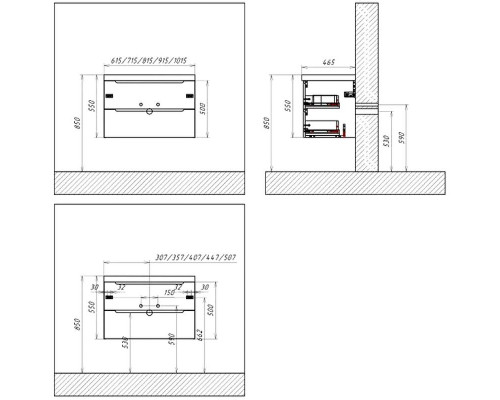 Тумба под раковину BelBagno Etna 70 ETNA-700-2C-SO-RN-P подвесная Rovere Nature