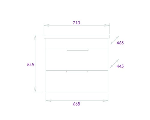 Тумба под раковину Onika Легран 70.13 107048 подвесная Дуб галифакс