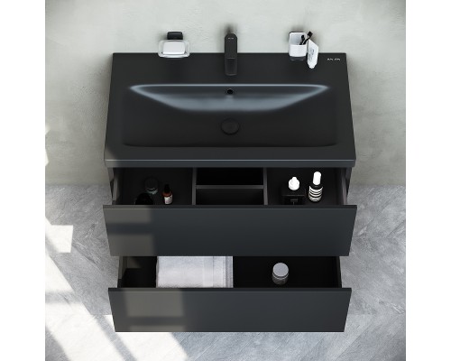 Тумба под раковину AM.PM Gem 75 M90FHX07522BM подвесная Черная матовая