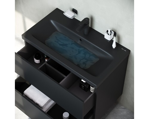 Тумба под раковину AM.PM Gem 75 M90FHX07522BM подвесная Черная матовая