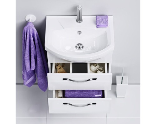 Тумба под раковину Aqwella Аллегро 65 Agr.01.06/2 подвесная Белая