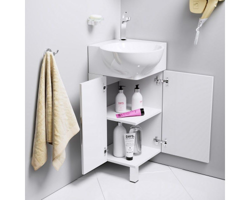 Тумба под раковину Aqwella Рио 45 Rio.01.04 угловая Белая