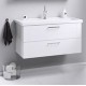 Тумба под раковину Aqwella Манчестер 80 MAN01082 подвесная Белый глянец