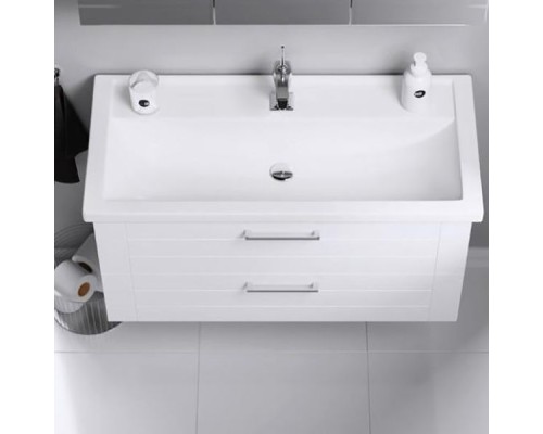 Тумба под раковину Aqwella Манчестер 80 MAN01082 подвесная Белый глянец