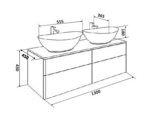 Тумба под раковину Orange Otto Ot-130TuMDF подвесная Белый глянцевый