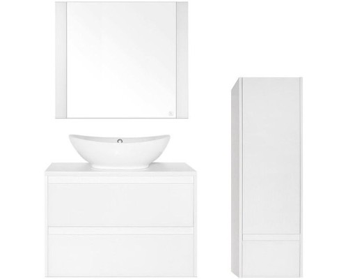 Тумба под раковину Style Line Монако 80 Люкс Plus ЛС-00000634 подвесная Осина белая Белый Лакобель