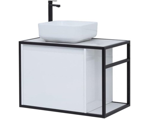 Тумба под раковину Aquanet Nova Lite Loft 75L 261650 подвесная Белый глянец