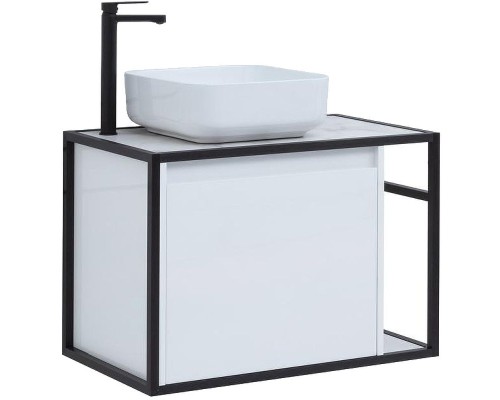 Тумба под раковину Aquanet Nova Lite Loft 75L 261650 подвесная Белый глянец