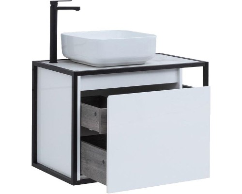 Тумба под раковину Aquanet Nova Lite Loft 75L 261650 подвесная Белый глянец