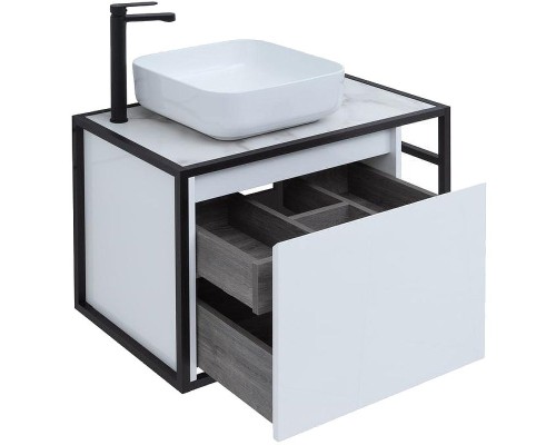 Тумба под раковину Aquanet Nova Lite Loft 75L 261650 подвесная Белый глянец