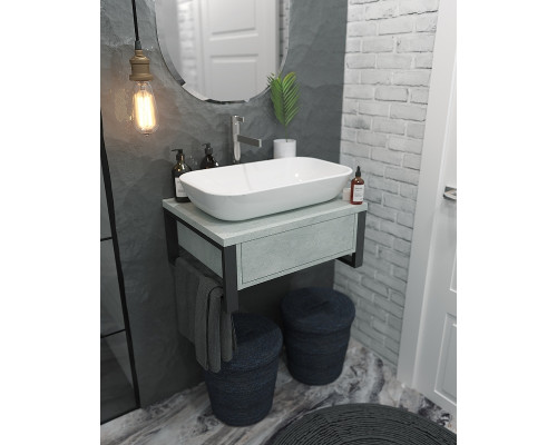 Тумба под раковину 1MarKa Grunge Loft 60П Ц0000001582 подвесная Бетон светлый